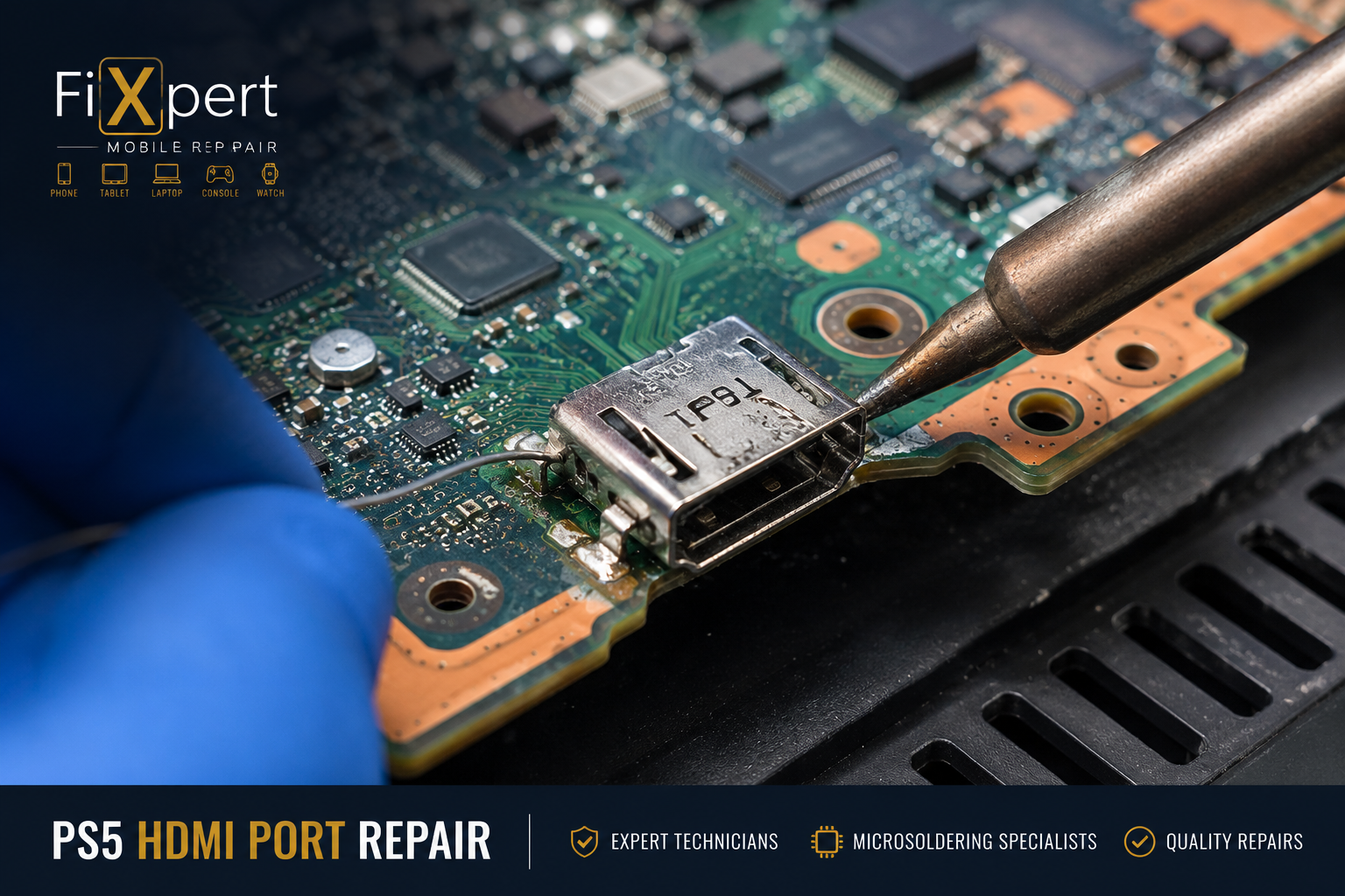 PS5 HDMI port repair Sydney by FiXpert Mobile Repair